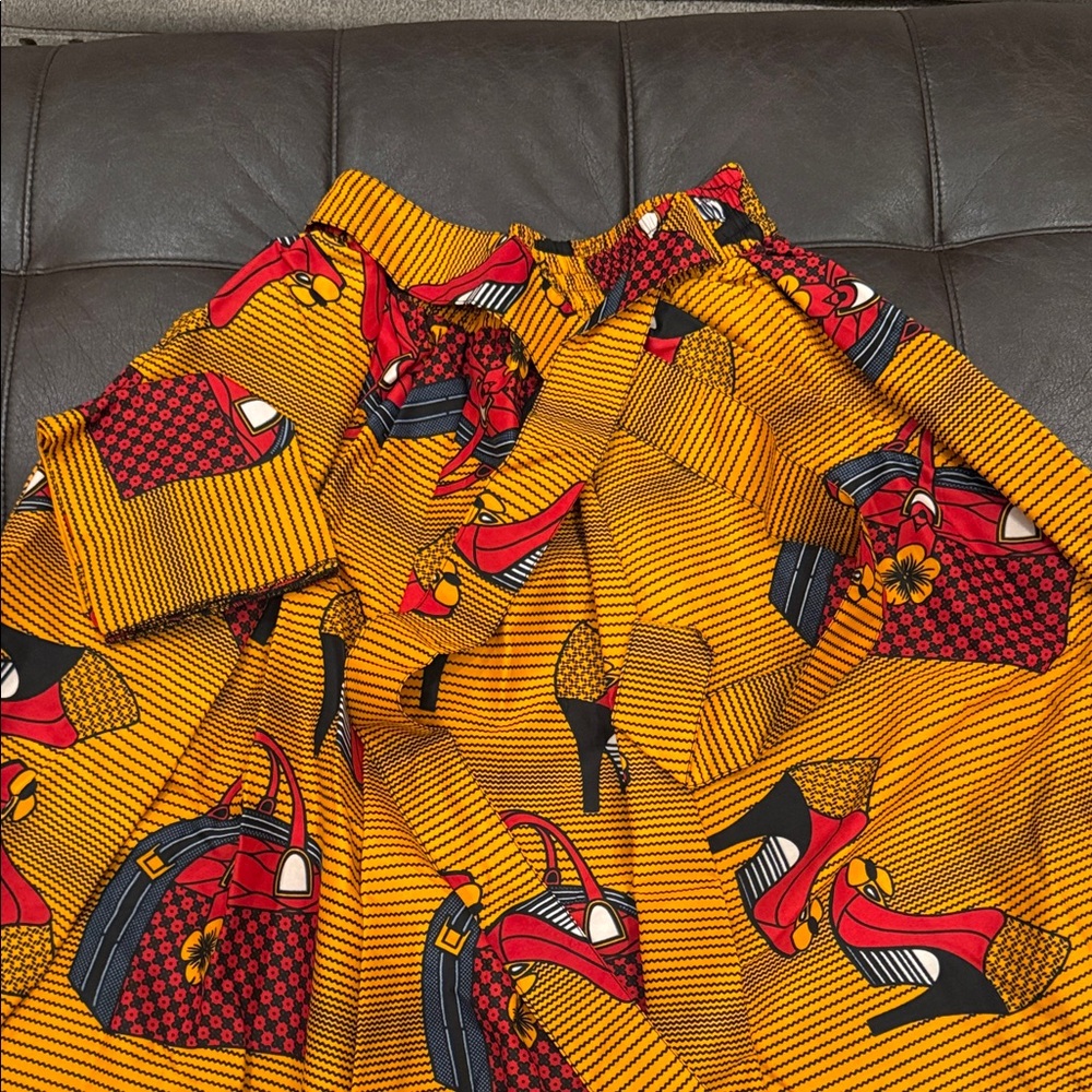 Vibrant Yellow Printed A-Line Women's Skirt - Picture 2 of 3